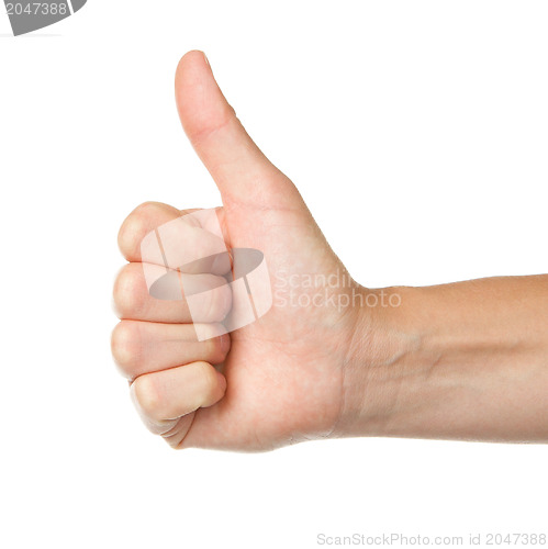 Image of Image of a womans hand showing thumb up