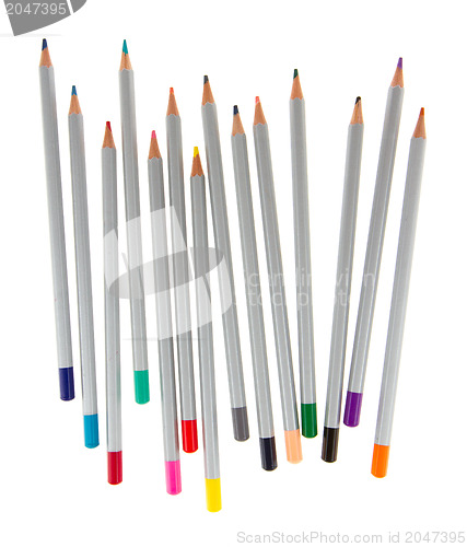 Image of Many different color pencils