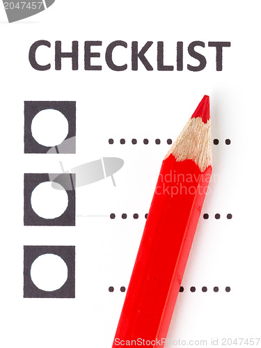 Image of Red pencil on a checklist