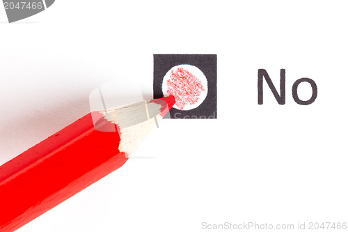 Image of Red pencil choosing between yes or no
