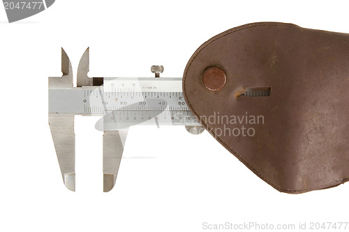 Image of Old used caliper (an instrument for measuring) 