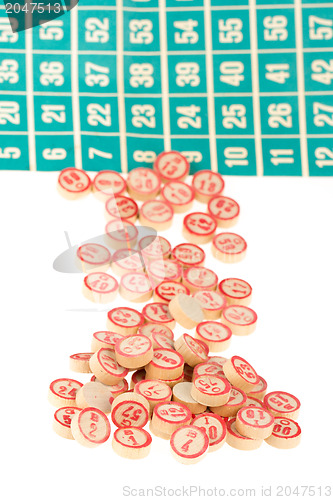 Image of Wooden numbers used for bingo