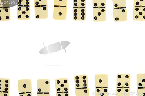 Image of Domino pieces line isolated