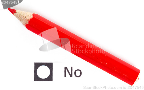 Image of Red pencil choosing between yes or no