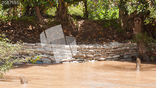 Image of Dike made from sandbags