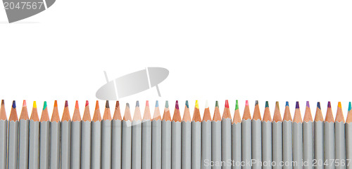 Image of Many different color pencils