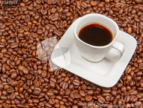 Image of Coffee beans and cup