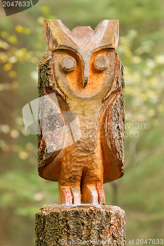 Image of Old wooden carved owl