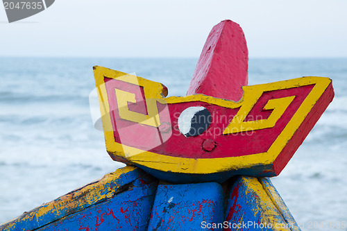 Image of Colorful wooden fishing boat at the sout chinese sea
