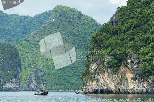 Image of Fishing boat in the Ha Long Bay