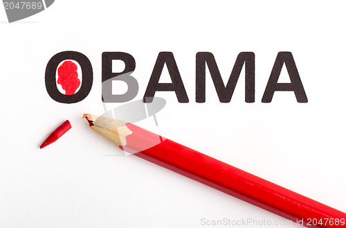 Image of Red pencil (broken point) for voting the next president