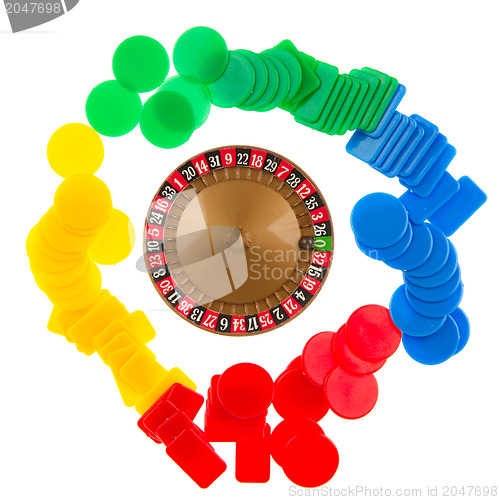 Image of Used roulette wheel and ball