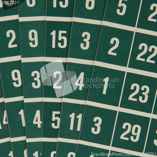 Image of Green bingo cards 