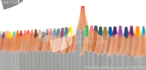 Image of Many different color pencils