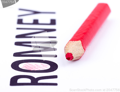 Image of Red pencil for voting the next president