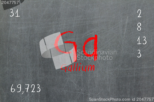 Image of Isolated blackboard with periodic table, Gallium