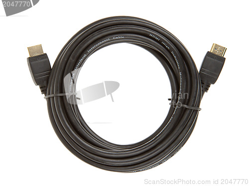 Image of HDMI cable on white background 