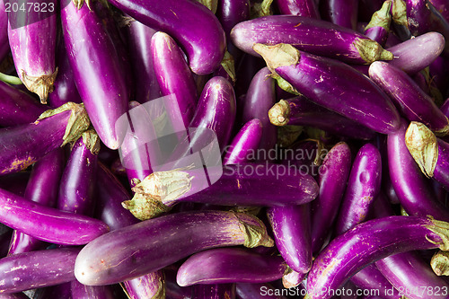 Image of Eggplant or aubergine on a Vietnamese market