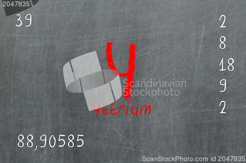 Image of Isolated blackboard with periodic table, Yttrium