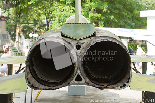 Image of The exhaust of an old Vietnam war-plane