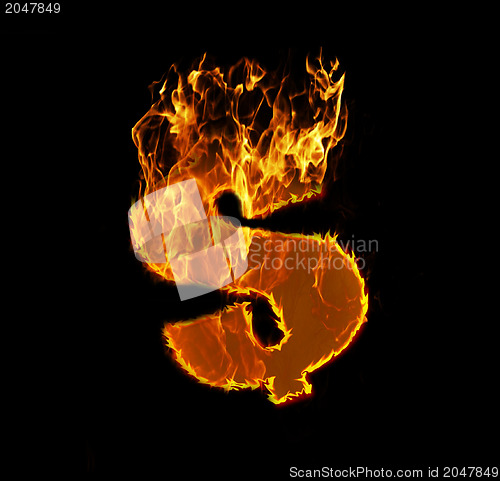 Image of Fire dollar sign, isolated