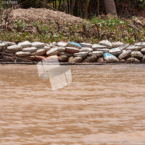 Image of Dike made from sandbags