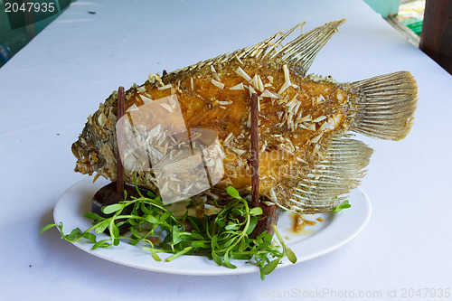 Image of Elephant ear fish grilled and ready to eat
