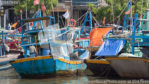 Image of Fishing boats in a harbour