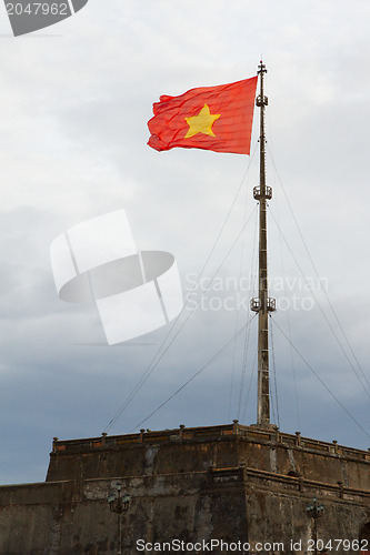 Image of Vietnam flag on flag pole