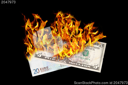 Image of Burning money