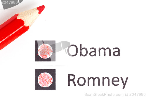 Image of Red pencil choosing the next president