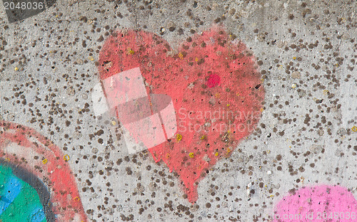 Image of Red heart graffiti
