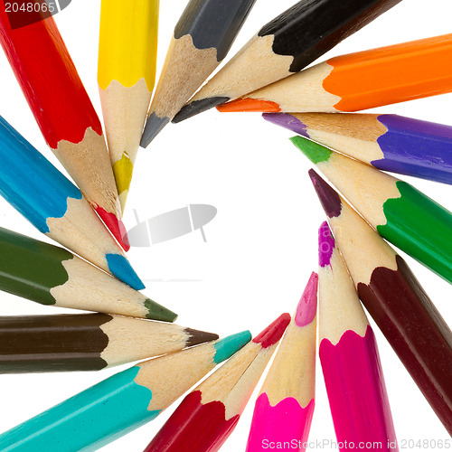 Image of Many different color pencils