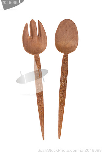 Image of Wooden fork and spoon