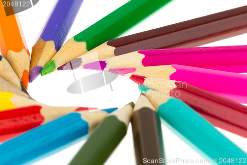 Image of Many different color pencils