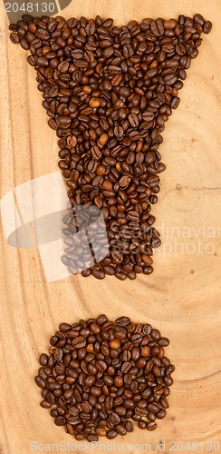 Image of Exclamation mark from coffee beans