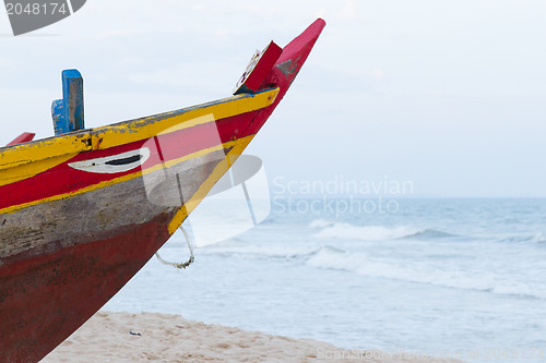 Image of Colorful wooden fishing boat at the sout chinese sea