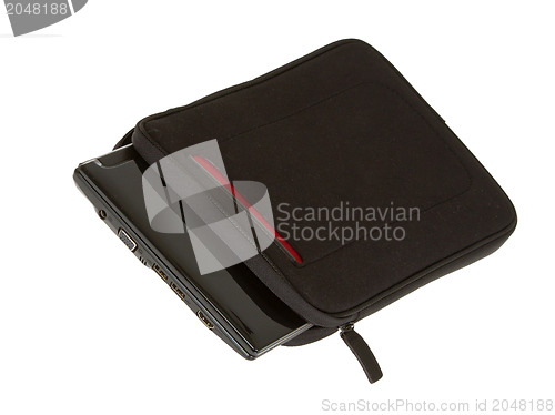 Image of Black notebook bag close-up