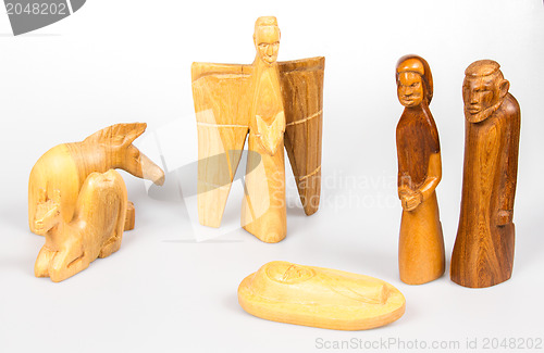 Image of Scene of the Christmas crib, made of wood