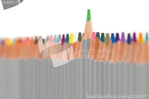Image of Many different color pencils