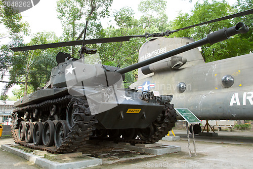 Image of Old M41 tank on display