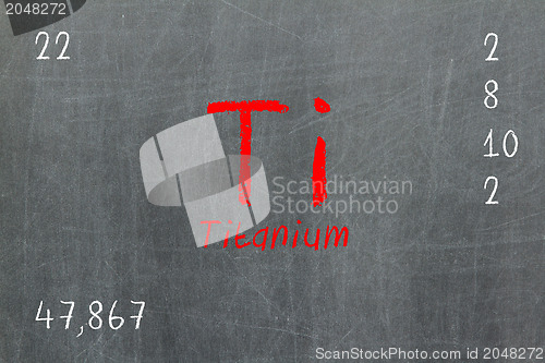 Image of Isolated blackboard with periodic table, Titanium