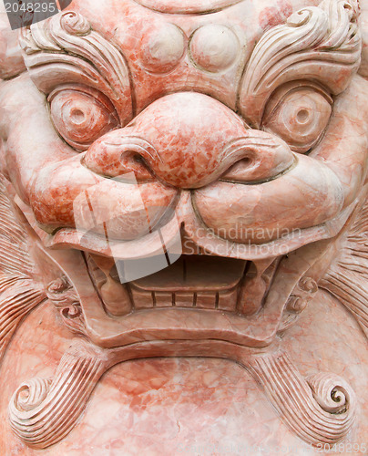 Image of HALONG,VIETNAM, 9 AUGUST 2012; Closeup of a lion statue. Vietnam