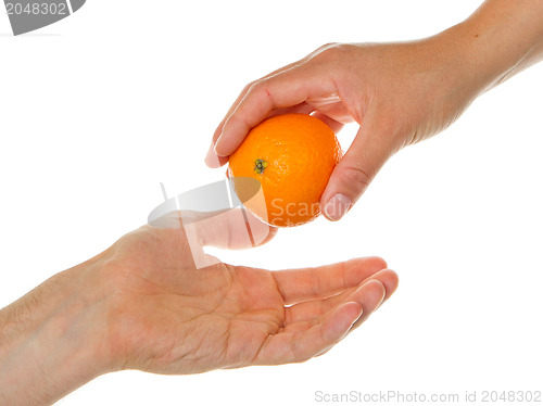 Image of Giving an orange