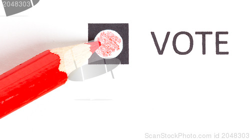 Image of Red pencil used for voting