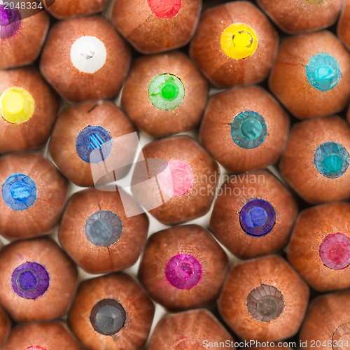 Image of Many different color pencils