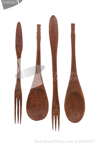 Image of Spoon and fork products from wood