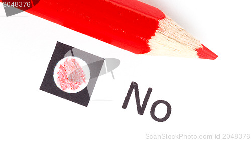 Image of Red pencil choosing between yes or no
