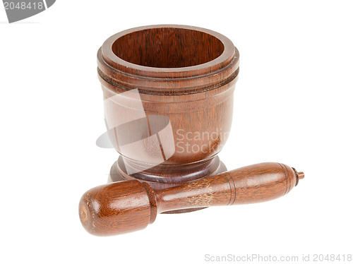 Image of Wooden mortar for pounding spices