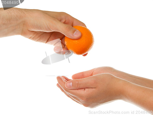 Image of Giving an orange